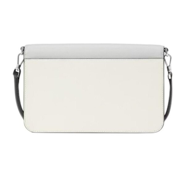 Kate Spade Womens Grey Leather Madison Medium Flap Convertible Crossbody New - Picture 2 of 8